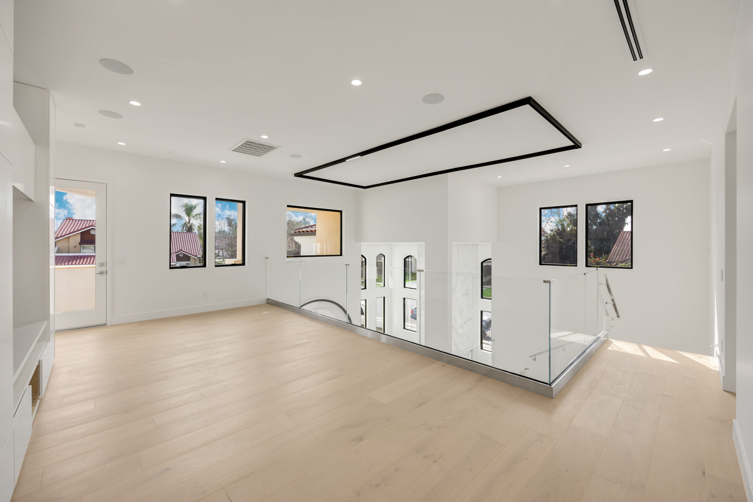 Loft living area before virtual staging